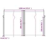 vidaXL Auvent latéral rétractable Crème 200x1200 cm