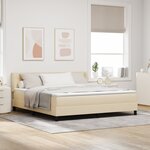 Lit box spring vidaXL avec matelas crème 180x200 cm tissu