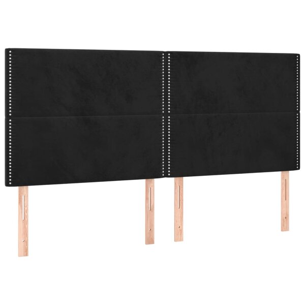 vidaXL Têtes de lit 4 Pièces Noir 80x5x78/88 cm Velours