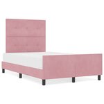 Lit vidaXL Rose 120x190 cm en Velours