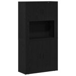 vidaXL Haut placard Noir Chêne 80x33x150 cm Bois d'ingénierie