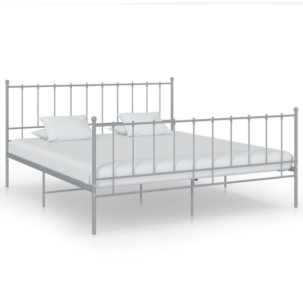 vidaXL Cadre de lit Gris Métal 180x200 cm