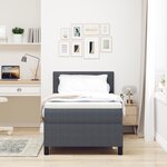 vidaXL Lit à Sommier avec Matelas et Lumière LED Gris Foncé en Velours Côtélé