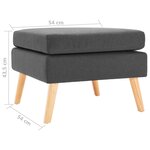 vidaXL Repose-pied Gris foncé Tissu