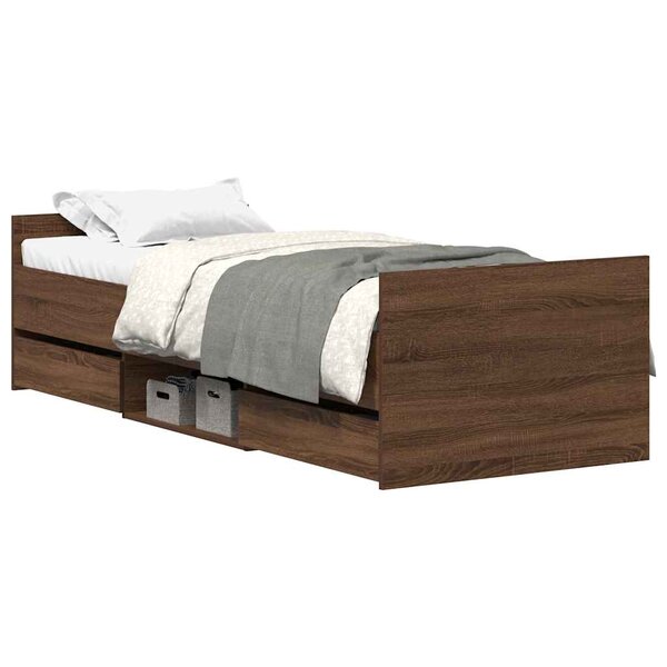 vidaXL Cadre de lit sans matelas chêne marron 90x190 cm