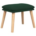 vidaXL Chaise de relaxation avec repose-pied Vert foncé Tissu