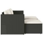 vidaXL Salon de jardin 5 Pièces avec coussins noir résine tressée acacia