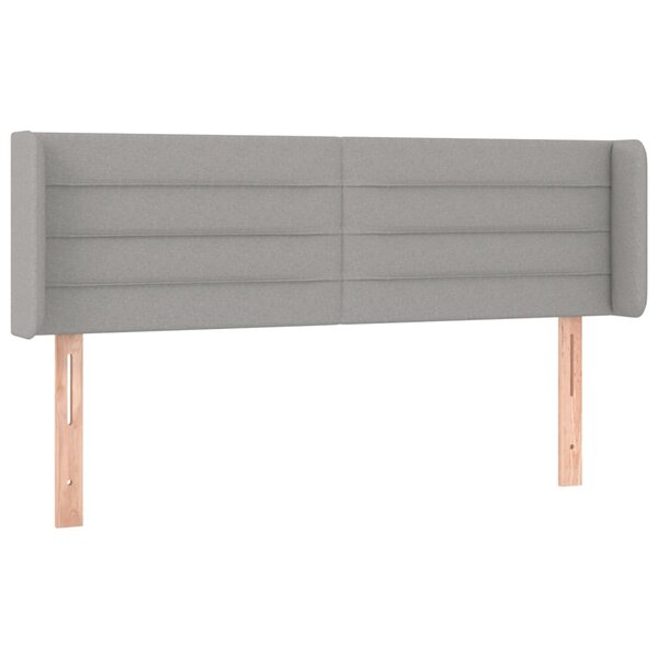 vidaXL Tête de lit avec oreilles Gris clair 147x16x78/88 cm Tissu