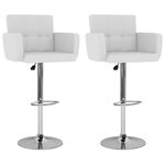 vidaXL Tabourets de bar lot de 2 blanc similicuir