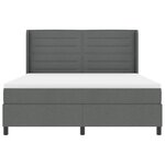 vidaXL Lit à ressort avec matelas et LED Gris foncé 180x200 cm Tissu