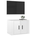 vidaXL Meuble TV mural Blanc brillant 57x34 5x40 cm
