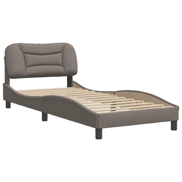 vidaXL Cadre de lit avec tête de lit Taupe 90x190 cm Tissu