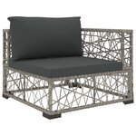 Salon de jardin meuble d'extérieur ensemble de mobilier 5 pièces avec coussins résine tressée gris 02_0016441