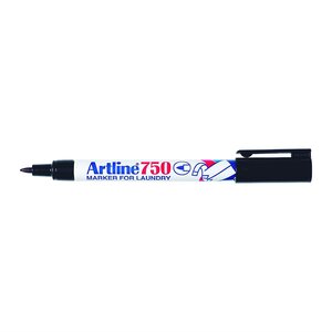 Marqueur '750' spécial 'textile' permanent indélébile pointe conique 0 7 mm noir x 12 artline