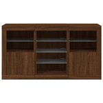 vidaXL Buffet avec lumières LED chêne marron 123x37x67 cm