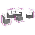 vidaXL Salon de jardin avec coussins 6 Pièces beige résine tressée