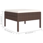 vidaXL Salon de jardin 5 Pièces avec coussins résine tressée marron