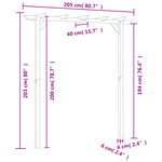 vidaXL Pergola de jardin 205 x 40 x 203 cm Bois