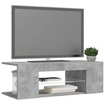 vidaXL Meuble TV avec lumières LED gris béton 90x39x30 cm