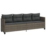 vidaXL Chaise longue avec coussins gris résine tressée