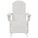 vidaXL Chaise Adirondack blanche avec repose-pieds