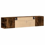 vidaXL Meuble TV mural avec LED chêne fumé 180x31x39 5 cm