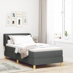 Lit Box Spring avec Matelas vidaXL Gris Foncé 100x200 cm Tissu
