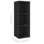 vidaXL Meubles TV muraux 2 Pièces Noir brillant Bois d'ingénierie