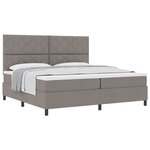 vidaXL Lit Box Spring avec Matelas Taupe 200x200 cm Tissu