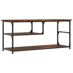 vidaXL Meuble TV chêne fumé 103x38x46 5 cm bois d'ingénierie et acier