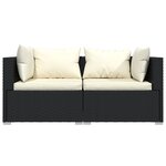 Salon de jardin meuble d'extérieur ensemble de mobilier 3 pièces avec coussins noir résine tressée 02_0015984