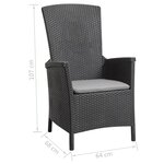 Keter Chaises inclinables de jardin Vermont lot de 2 Graphite