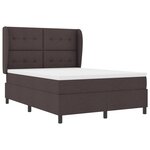 Box Spring Lit avec Matelas - Brun Foncé  140x200 cm  Tissu