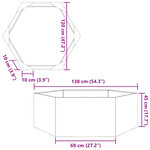 vidaXL Jardinière vert olive hexagone 138x120x45 cm acier