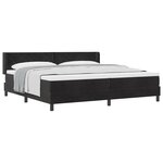 Lit Box Spring vidaXL avec Matelas Noir 200x200 cm Velours