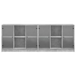 vidaXL Bibliothèque avec portes gris béton 204x37x75 cm
