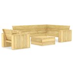 vidaXL Salon de jardin 3 Pièces Bois de pin imprégné