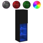 vidaXL Meuble TV avec lumières LED noir 30 5x30x102 cm