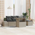 vidaXL Ensemble de canapé de jardin 6 pièces avec coussins gris clair en poly rotin
