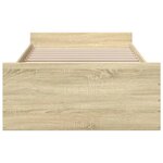 vidaXL Cadre de lit avec tiroirs sans matelas chêne sonoma 90x200 cm