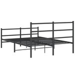 vidaXL Cadre de lit métal sans matelas avec pied de lit noir 140x200cm