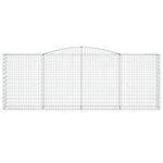 vidaXL Paniers à gabions arqués 15 Pièces 400x50x140/160 cm Fer galvanisé