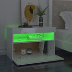 vidaXL Meuble TV avec lumières LED blanc brillant 60x35x40 cm