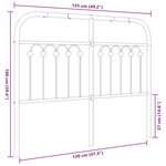 vidaXL Tête de lit métal noir 120 cm