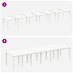 Set de salle à manger jardin vidaXL 13 pièces avec coussins en poly rattan blanc