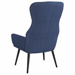 vidaXL Chaise de relaxation avec tabouret Bleu Tissu
