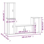 vidaXL Ensemble de meubles TV 4 Pièces Blanc brillant Bois d'ingénierie