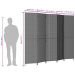 vidaXL Cloison de séparation 5 panneaux gris résine tressée