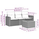 vidaXL Salon de jardin avec coussins 4Pièces mélange beige résine tressée