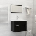 vidaXL Ensemble de meubles salle de bain 2 Pièces Noir Bois d'ingénierie